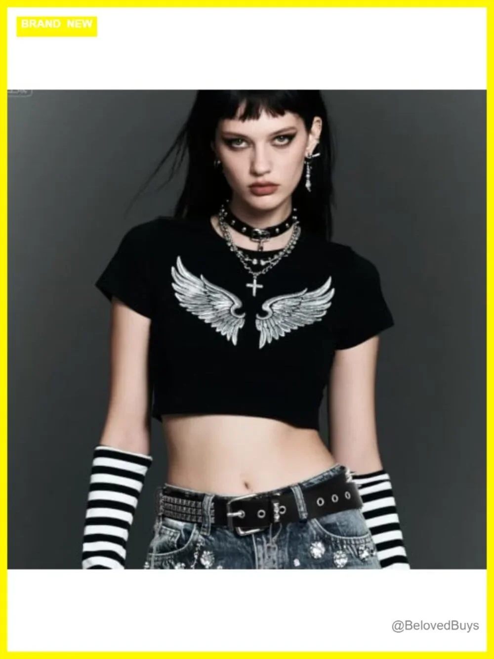Studded Punk Belt with Detachable Chain Gothic Adjustable Faux Leather Belt
